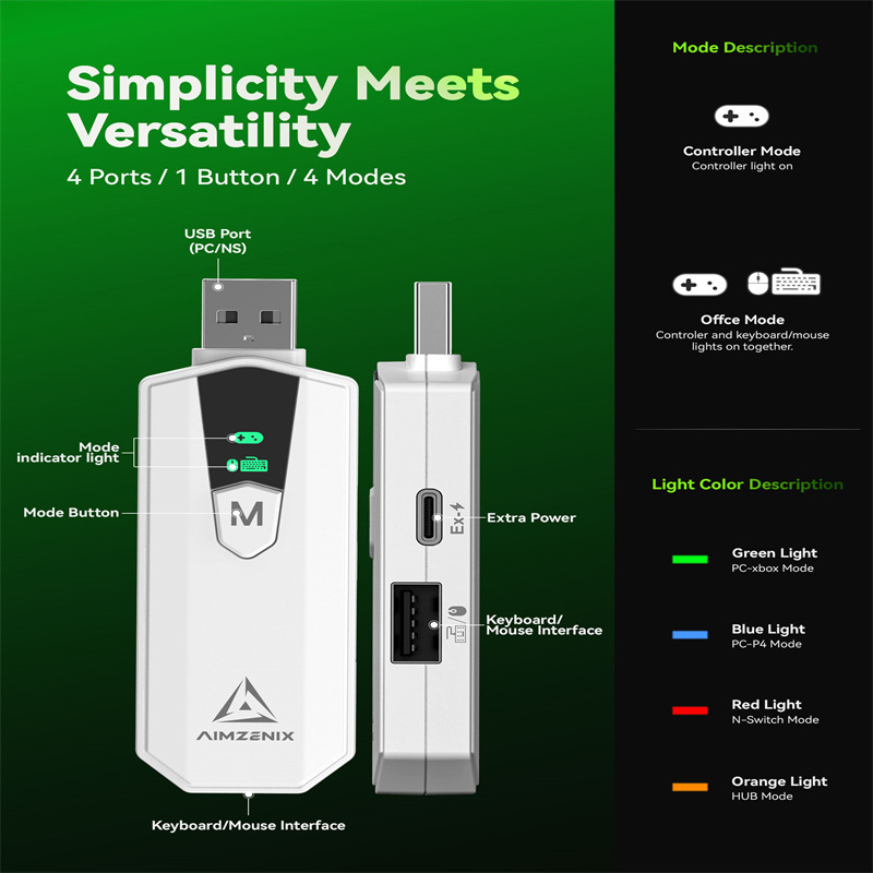 Ax200Pro Adapter Used for Fps High Performance Converter |   Compatible with Pc and Nintendo Switch