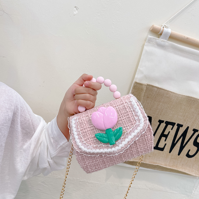 2022 nuevo arco de la celebridad en línea tejida bolso de los niños de las mujeres de estilo coreano lindo crossbody mini bolso de la perla