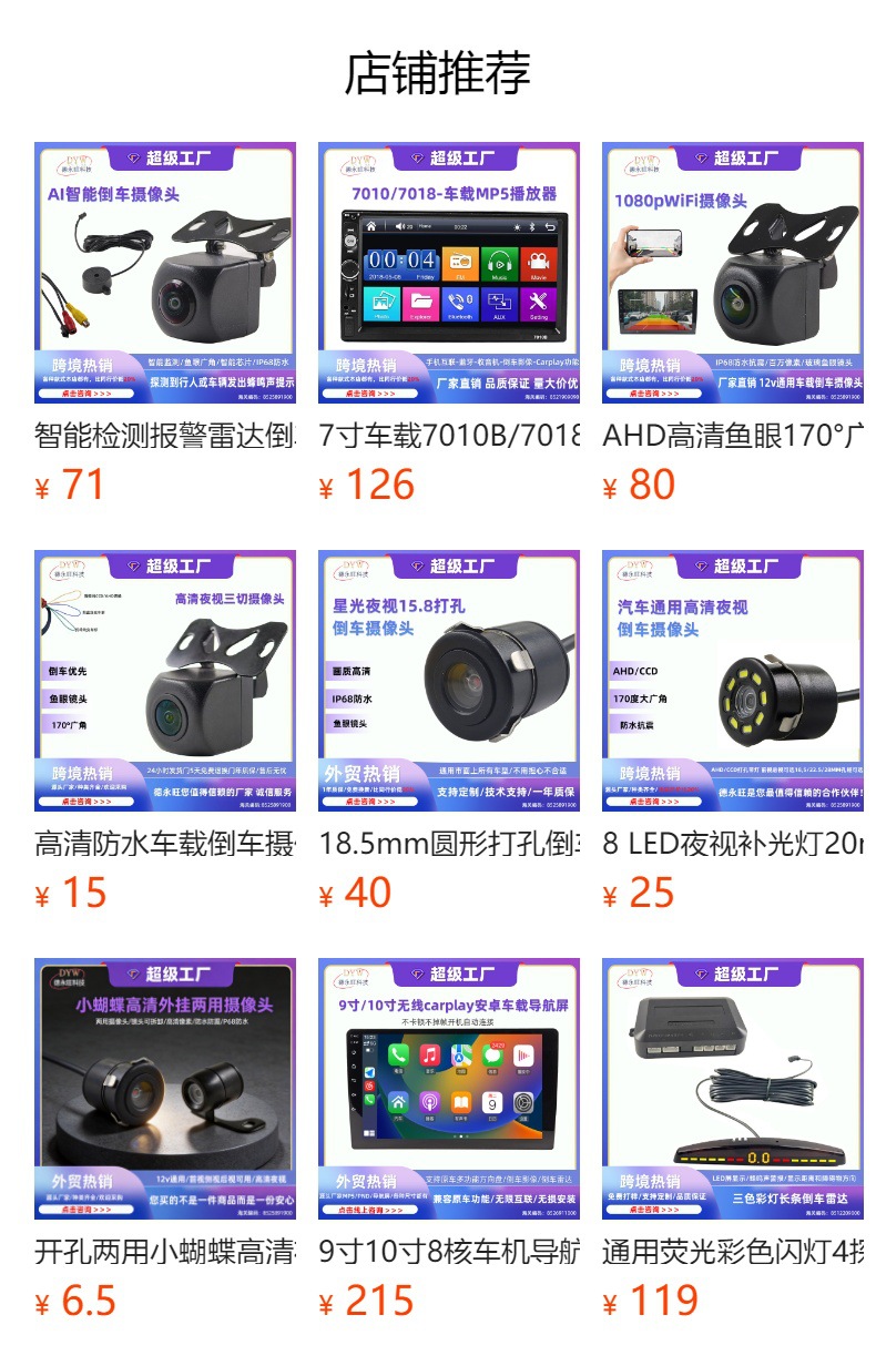 Suitable for BMW dedicated rear view reversing image car reversing camera HD starlight night vision large wide angle