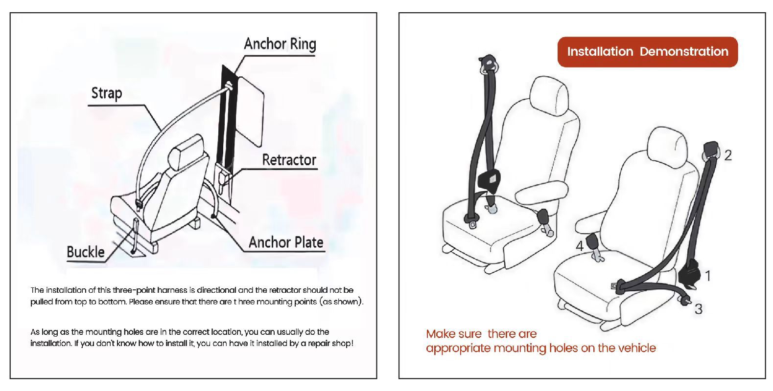 Cross-Border Hot-Selling Automatic Retractable Three-Point Safety Belt for Buses, Trucks, and Passenger Vehicles, Front and Rear Diagonal Shoulder Type with Emergency Lock