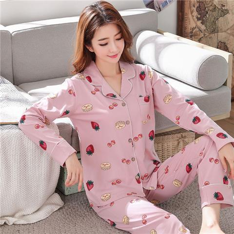 2023 nuevo pijamas mujeres primavera y otoño manga larga 100% algodón ins estilo hogar servicio más traje