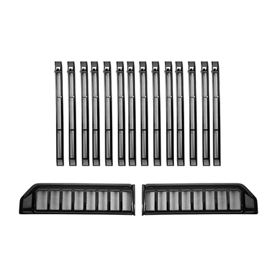 Automobile anti-insect net Zeekr 8X Car Exterior Front - jk-8x-upper-not-applicable-to-shadow-jet-black-lower-insect-screen-black-with-silver-trim-16-piece-set