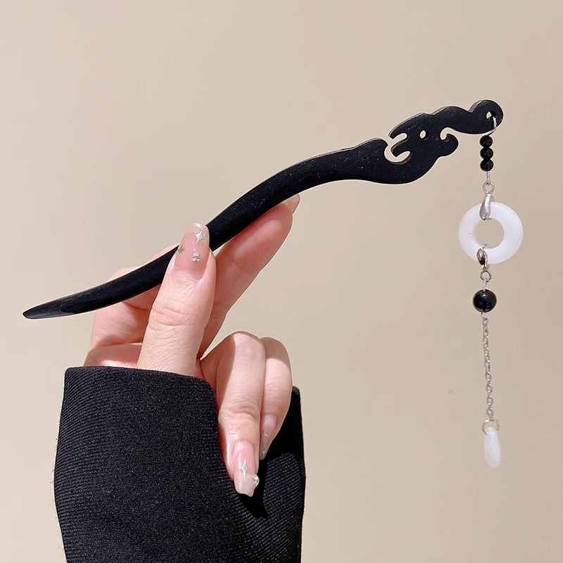 Horquilla de los niños estilo antiguo niñas accesorios para el pelo cara caballo falda Accesorios Estilo nacional horquilla simple ébano palillos Hanfu tocado