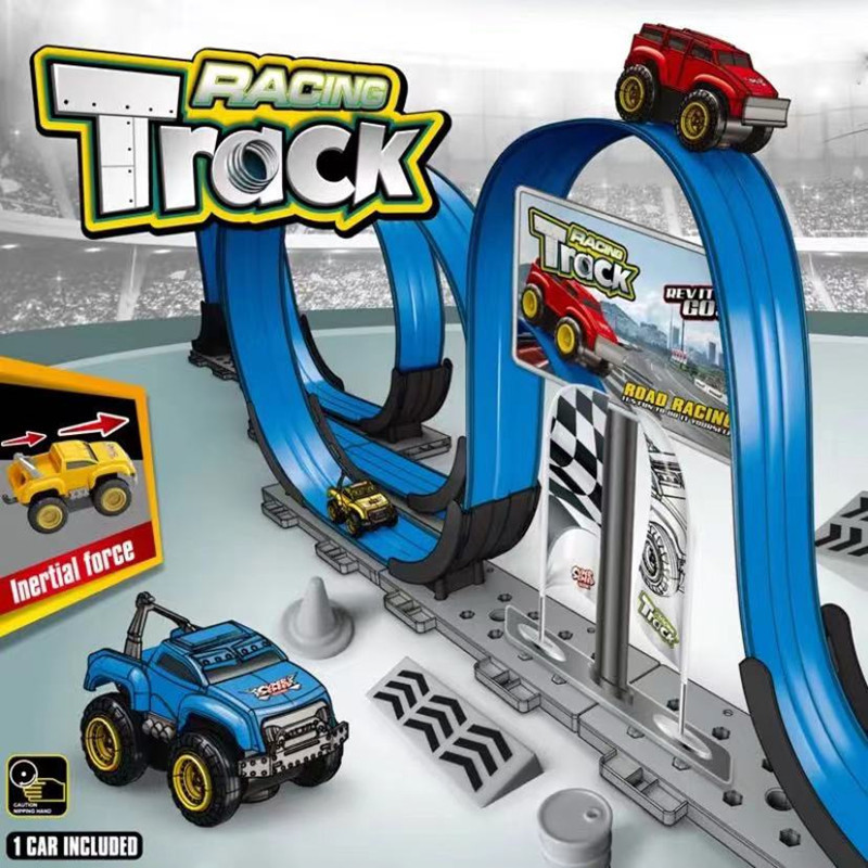 Boy's cool assembled track toy car inertia pull back suspension non-derailment children's anti-gravity magnetic track car Boy's cool assembled track toy car inertia pull back suspension non-derailment children's anti-gravity magnetic track car