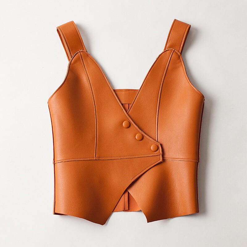 2026 New Style Genuine Leather Vest for Women, Slim Fit Korean Version, Slimming Sheepskin Leather Vest, Outerwear 2026 New Style Genuine Leather Vest for Women, Slim Fit Korean Version, Slimming Sheepskin Leather Vest, Outerwear