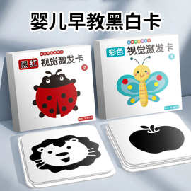 宝宝黑白卡彩色卡视觉激发卡0-3个月6-12个月追视拉拉卡早教卡片