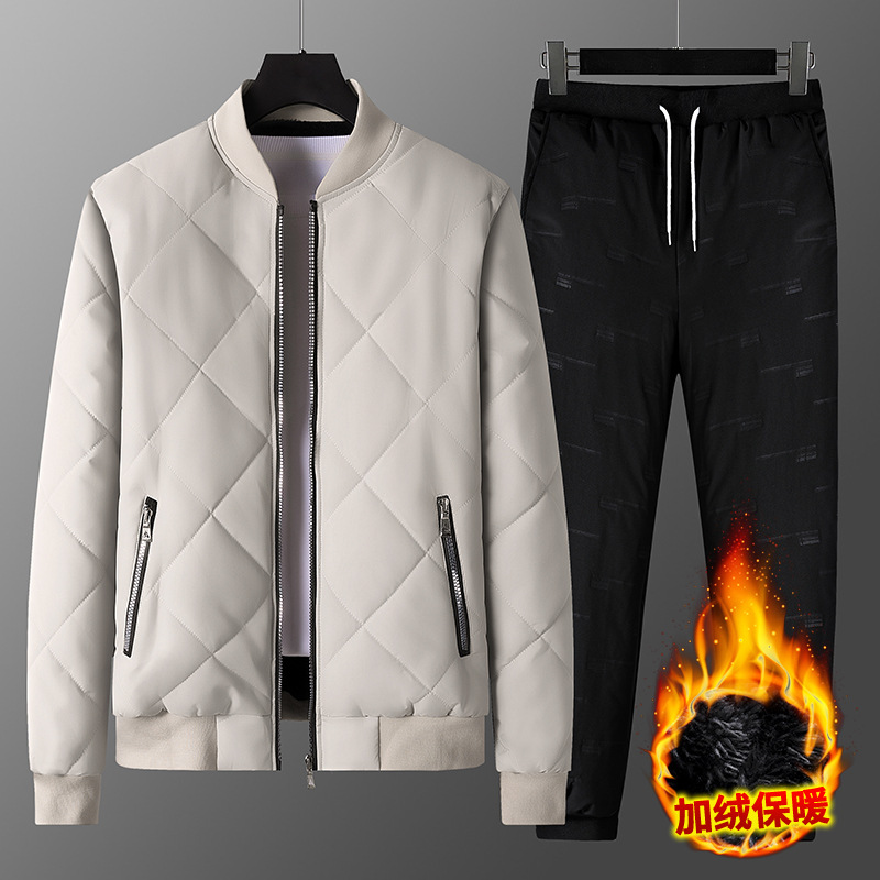 Invierno cordero chaqueta de algodón hombre chaqueta de algodón calentamiento de algodón grueso chaqueta de algodón pantalones de algodón