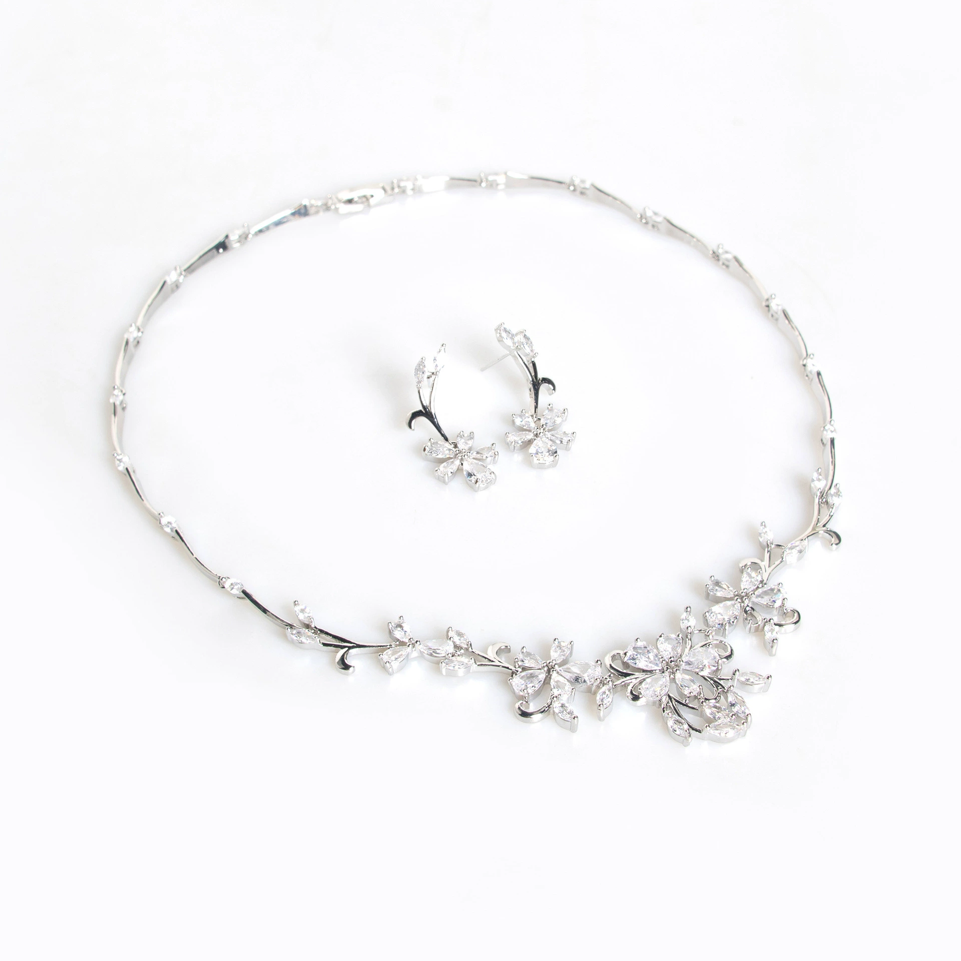 Zirconium for bride, pendant, chain, universal refreshing set, accessory, European style, simple and elegant design, wholesale