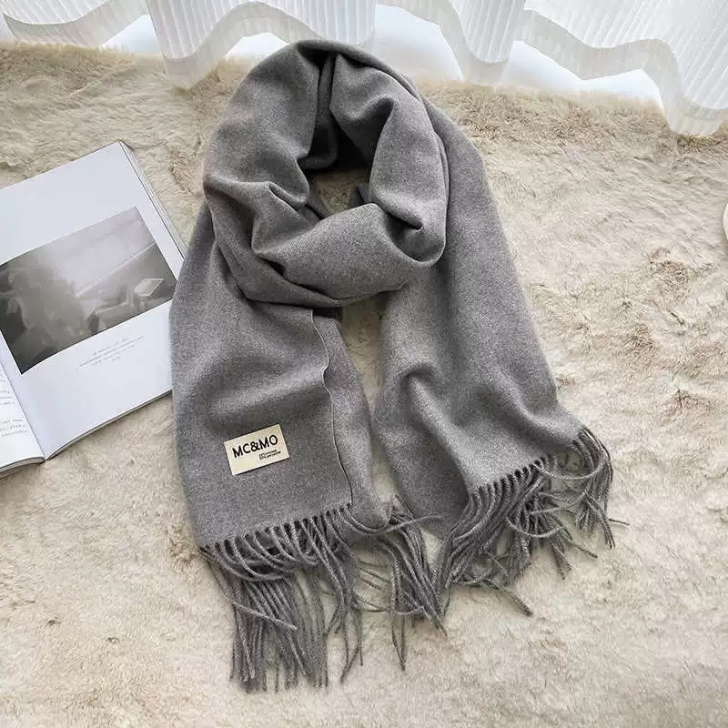 Colored winter scarf, red cashmere, keep warm universal cloak, increased thickness