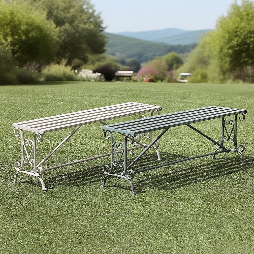 Courtyard Tables and Chairs Balcony Modern Metal European Bench Seats Anti-Corrosion Garden Iron Outdoor Bench Leisure Chair