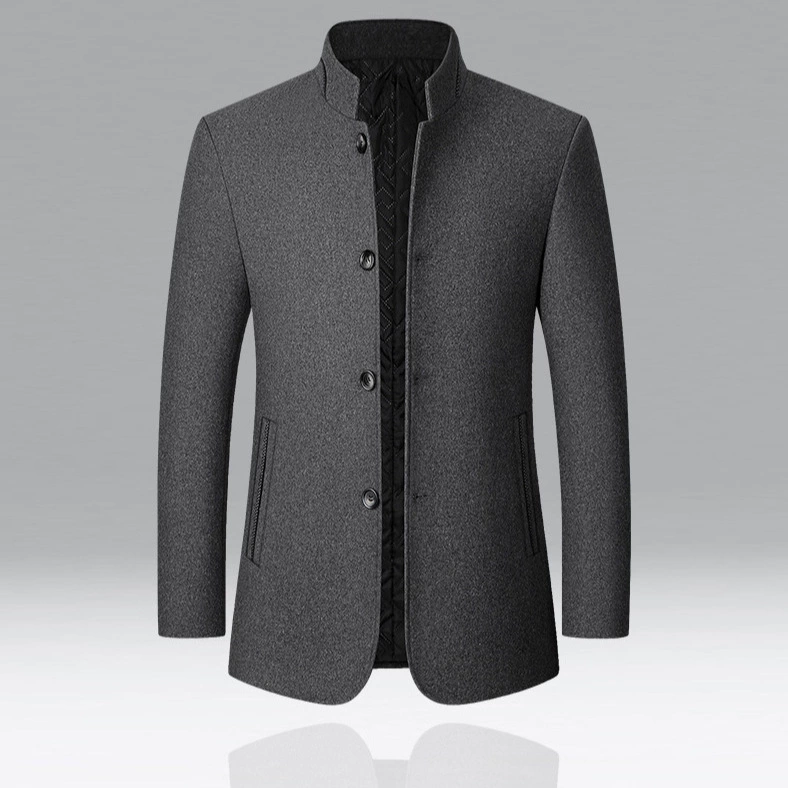 Внешняя торговля осенне-зимняя мужская шерстяная верхняя одежда ветровка средней длины плюс хлопковая и утолщенная мужская верхняя одежда мужская шерстяная верхняя одежда