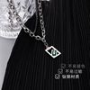 Demi-season pendant stainless steel emerald, small necklace suitable for men and women, design chain for key bag , sweater, accessory
