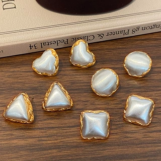 爱心圆形方形三角形拉丝多色撞色双色耳环铜镀真金小众高级感耳环
