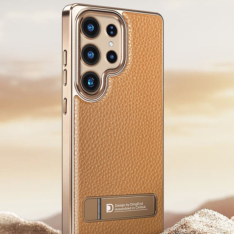 Suitable for Samsung S25Ultra Mobile Phone Case Holder Protective Cover Pebbled Cross-Border Apple Leather Case S24Plus