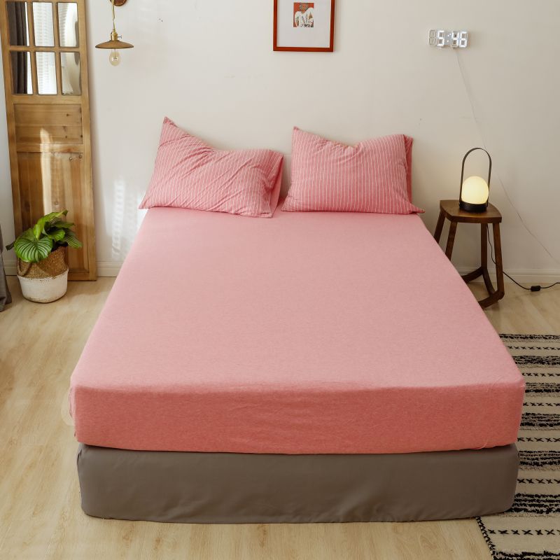Cama de cama de algodón sin impresión de una sola pieza de tejido Tianzhu algodón Simmons sábanas de algodón antideslizantes fijas colchón cubierta protectora image 15