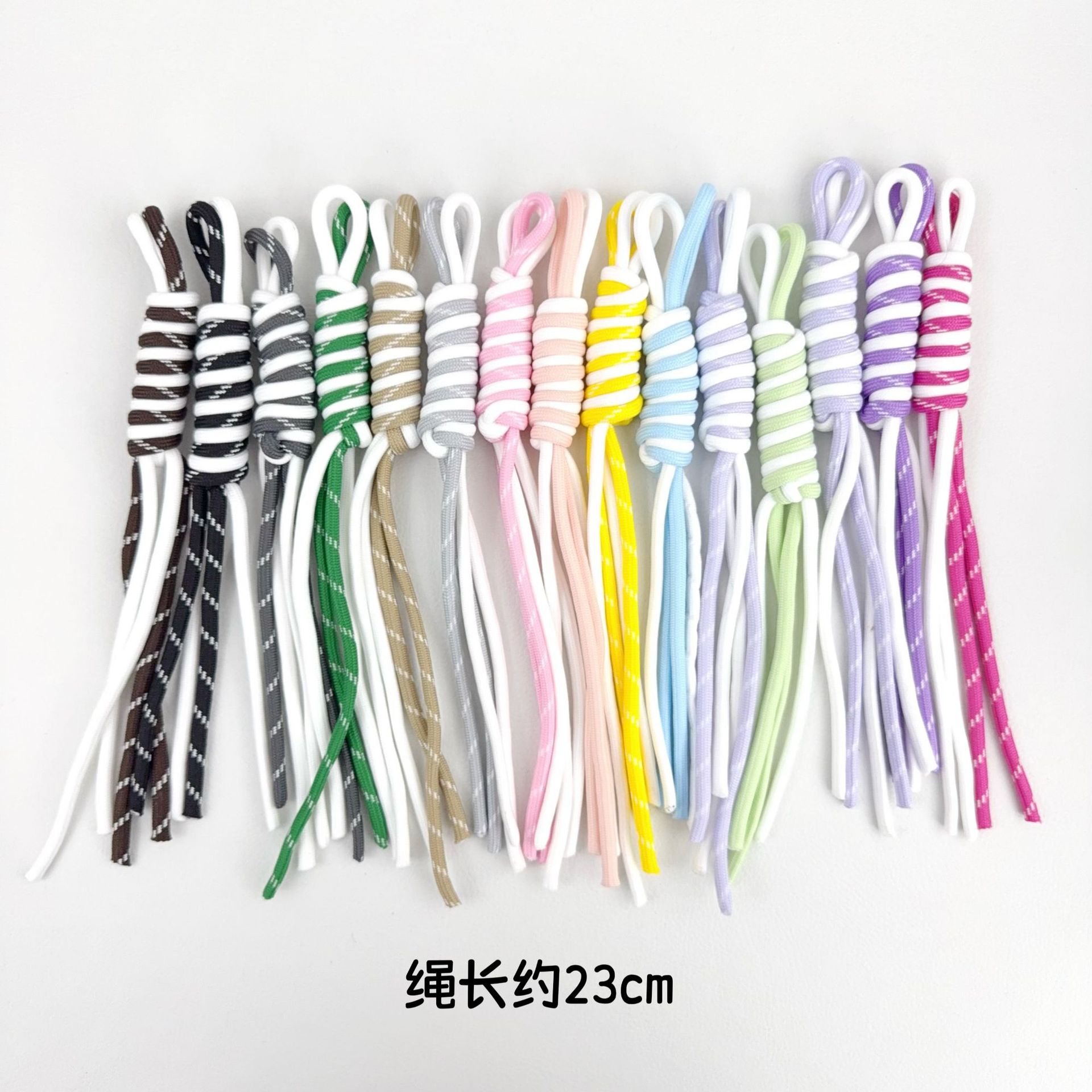 双色手工绳结miu系包挂绳公仔手工编织绳DIY挂件彩色跳色包包挂饰