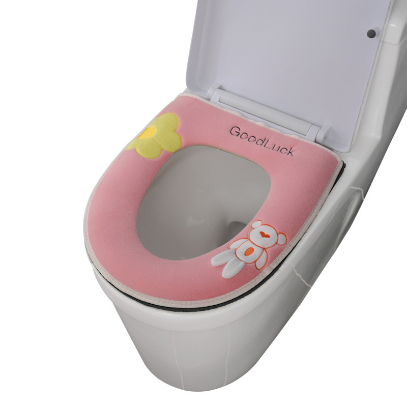 Otoño e Invierno estera del inodoro con la manija de la arandela del asiento Four Seasons universal impermeable cubierta del inodoro del hogar cubierta del inodoro estera