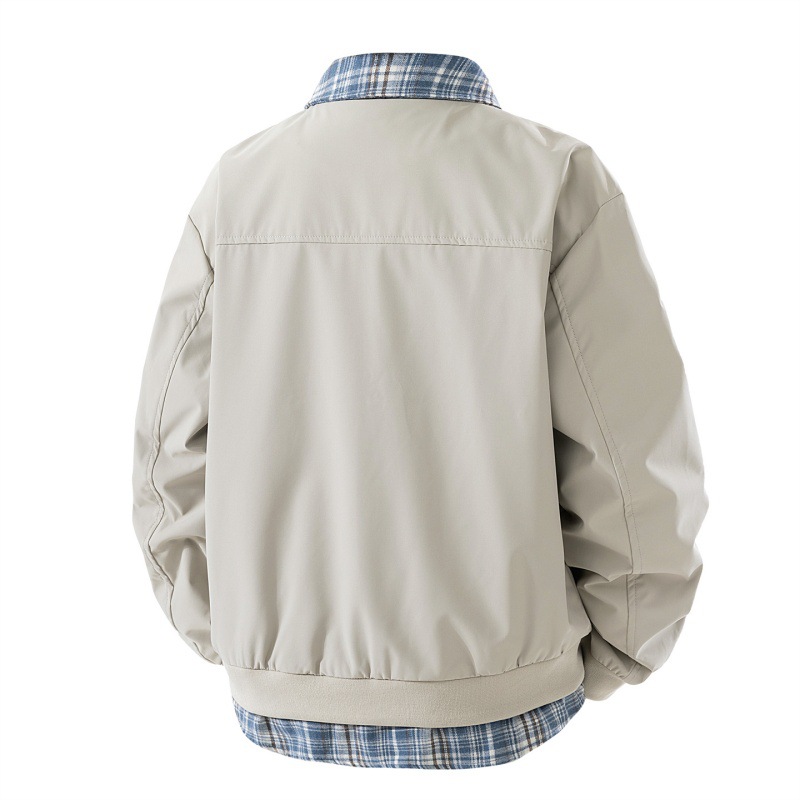 Monochrome Man – Zweiteiliger Cross-Border-Anzug für Damen und Herren, Herbst 2026, neuer Stil, Patchwork, Farbblock, lockerer Schnitt, Fliegeranzug_voghion.com