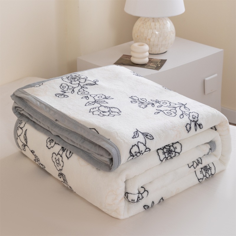 Nórdico flange mantas de peluche doble cara gruesa animación cuatro estaciones mantas de sofá general mantas de siesta mantas de piel