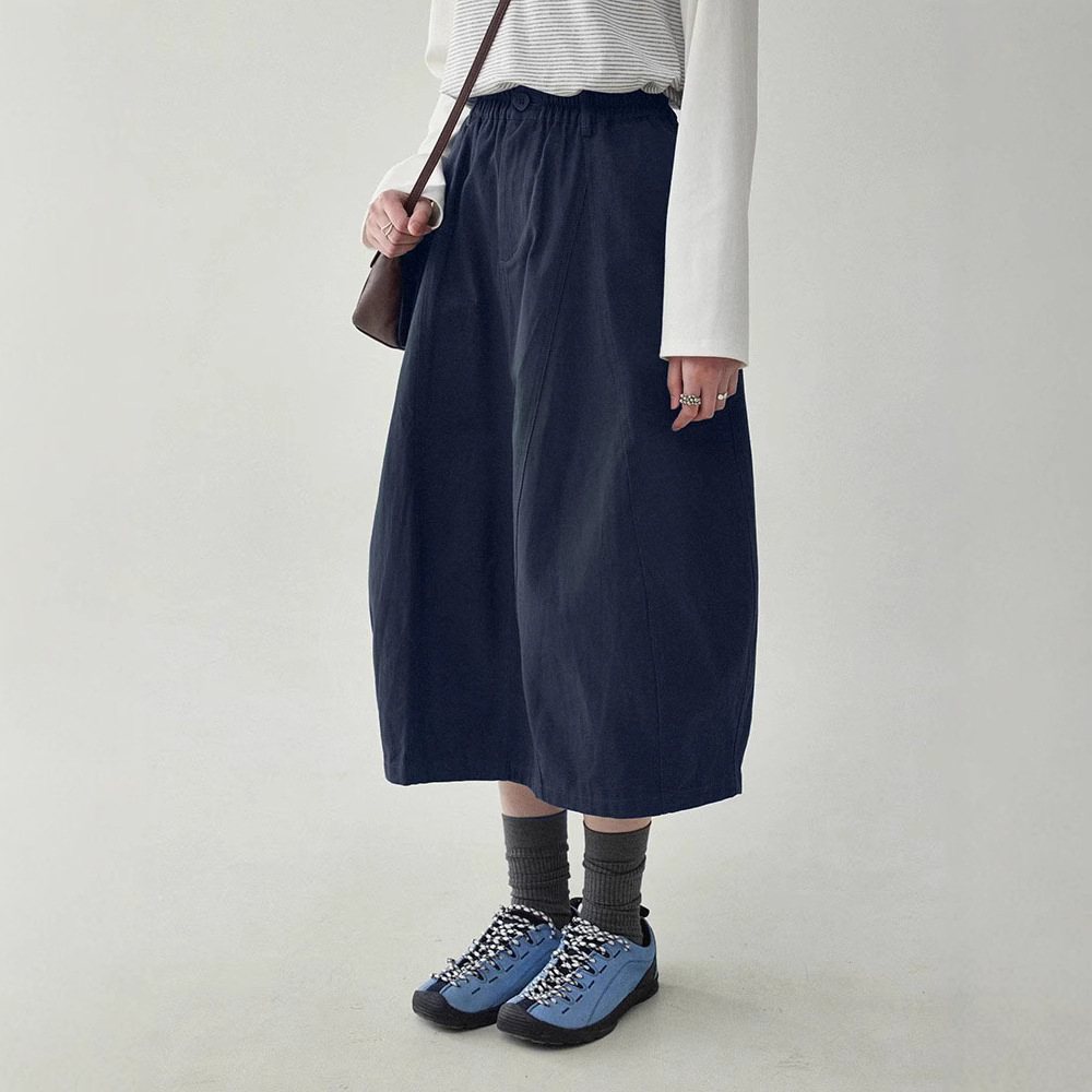 Qimmer North Island Japanese-Style Women's Spring and Autumn Pure Cotton Workwear Skirt, Loose Fit, Slimming Silhouette, High-Waisted Floral Skirt