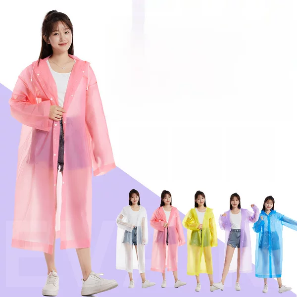 Eva Raincoat, Disposable Thickened Adult Travel Portable One-Piece Rain Poncho, Full-Body Storm-Proof