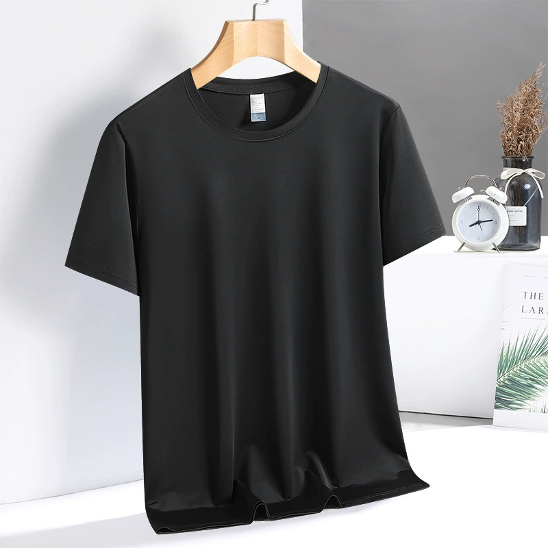 Quick dry summer silk travel sports T-shirt, mosquito repellent, 2025 years, with short sleeve, oversize