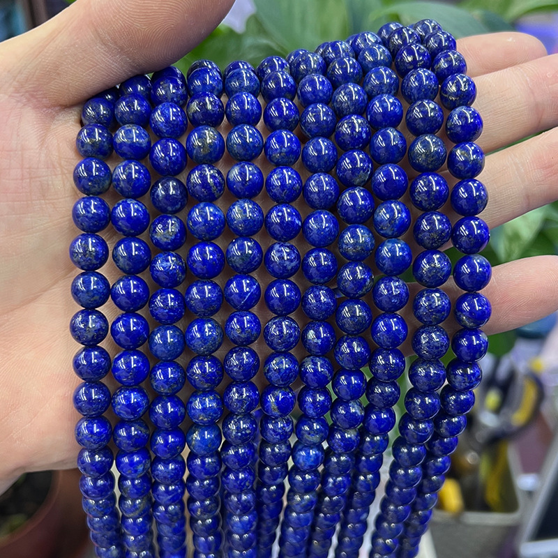 In Stock 7A Natural Lapis Lazuli Loose Beads Afghan Lapis Lazuli Bracelet Accessories DIY Bracelet Round Beads Wholesale