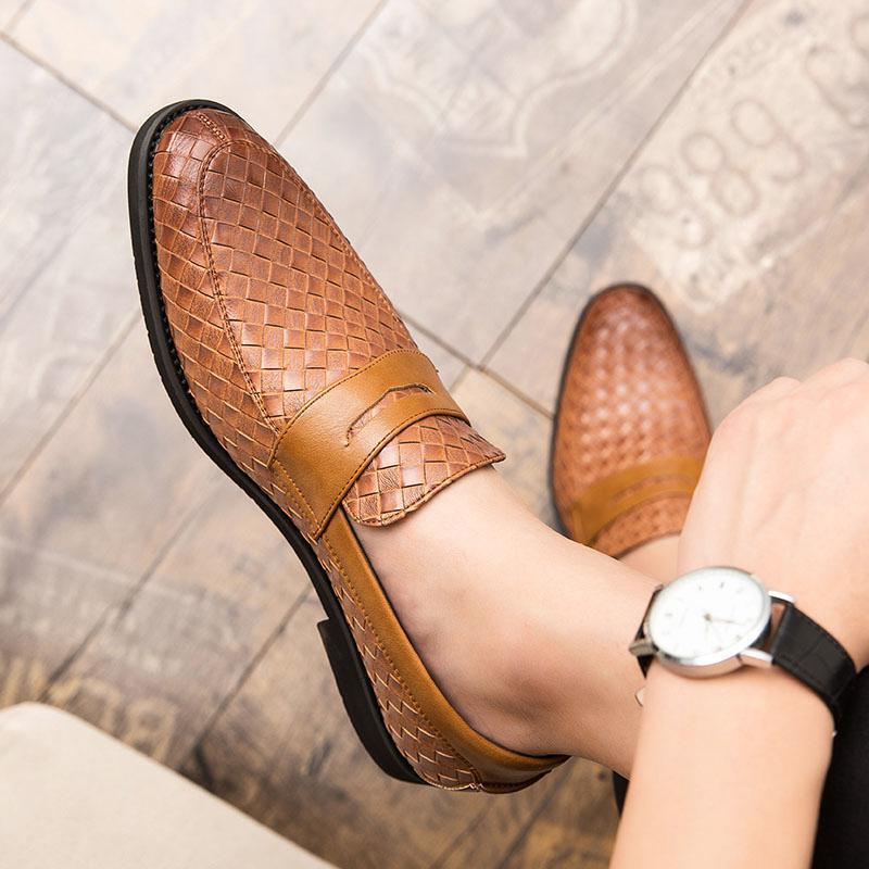 woven shoes pointed-toe