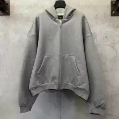 Paris B High Version Double-Ring Embroidered Logo Sweatshirt Hoodie with Terry Lining Loose Os Version Sweatshirt Cardigan