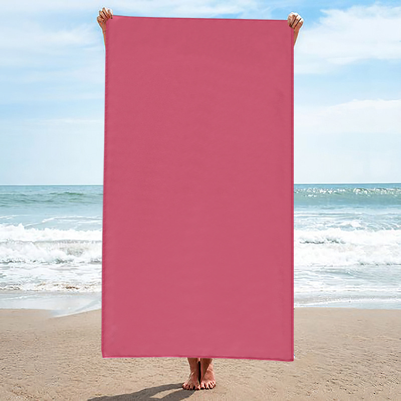 Toalla de playa de secado rápido de microfibra ultrafina, portátil, de doble cara, tipo terciopelo, con protección solar y logotipo personalizado, suministro directo de fábrica