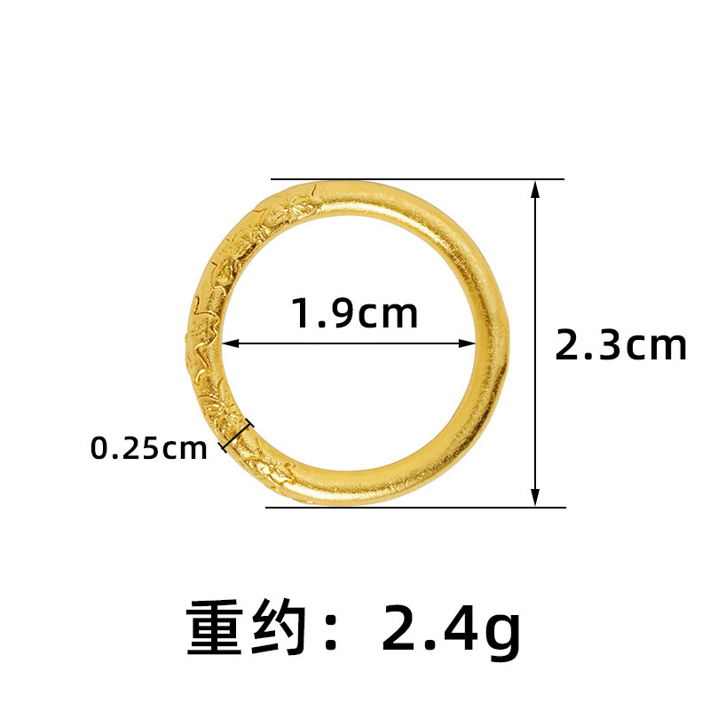 Vietnam Sha Jin Su círculo tallado flor femenina simple anillo de moda elegante popular estilo chino versátil Yiwu accesorios suministro