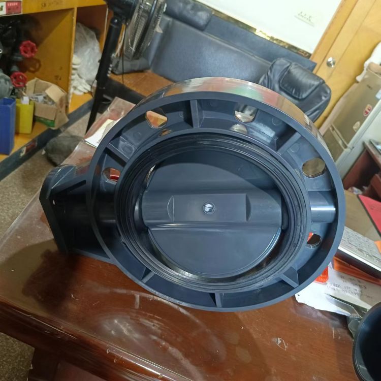 UPVC涡轮对夹蝶阀 D371X-10S 涡轮UPVC化工对夹软密封蝶阀