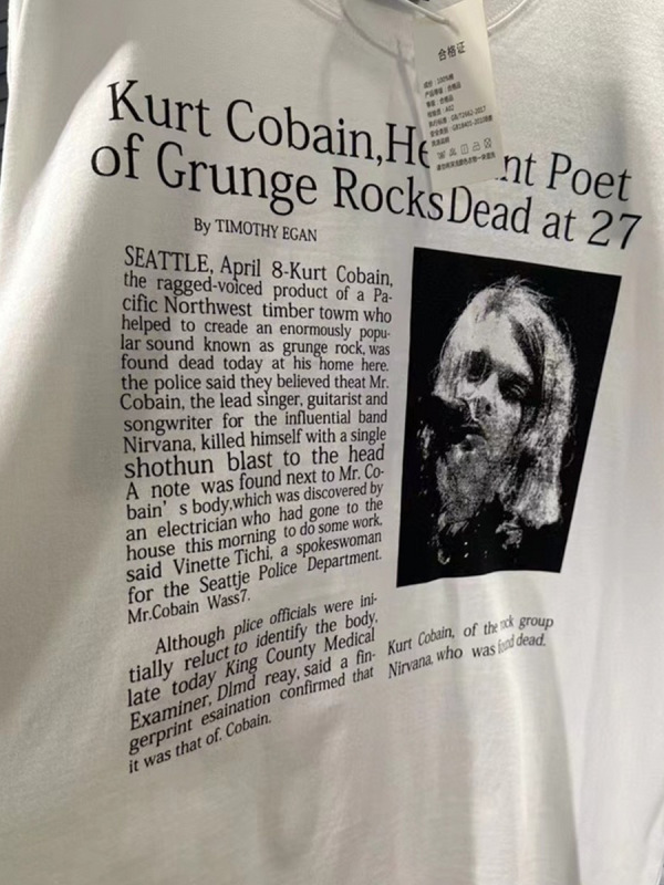 Nirvana Vintage Kurt Cobain Heavy Retro Trendy Brand Vtg Short-Sleeve High Street Casual T-Shirt Nirvana Vintage Kurt Cobain Heavy Retro Trendy Brand Vtg Short-Sleeve High Street Casual T-Shirt