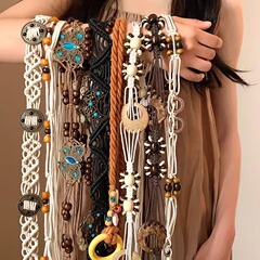 波西米亚民族风高级感腰链装饰配裙子腰绳编织流苏腰带女新款