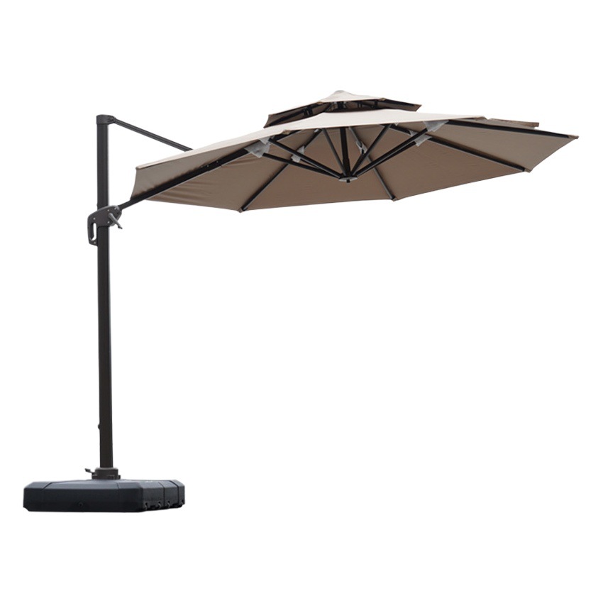 Large Garden Roman Umbrella Outdoor Parasol with Light Four-Corner Umbrella Courtyard Rooftop Outdoor Commercial Stall Advertising Umbrella