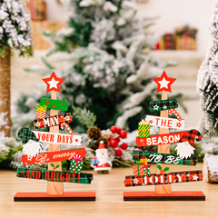国境を越えた新しいクリスマス装飾用品クリスマスツリーの装飾品木製の装飾品創造的なアルファベットの木の形のテーブルの装飾品
