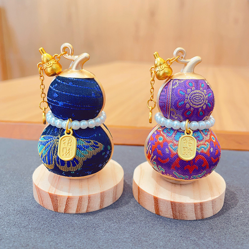 【Finished Product】Intangible Cultural Heritage Silk Song Brocade Gourd Rotating Car Ornament, High-end Car and Desktop Decoration Gift