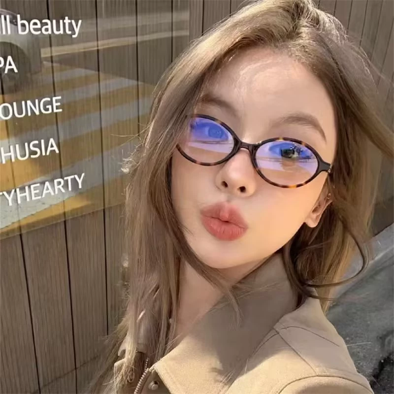 Eyeglass frames (Yuanying) retro style, unisex, for myopia and anti‑blue light