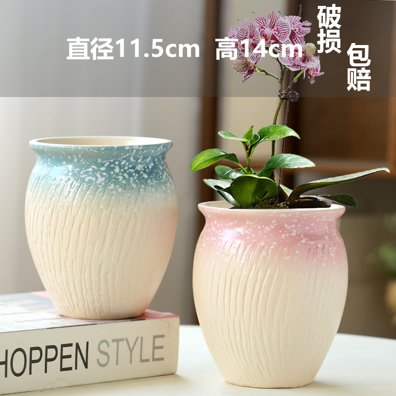 세라믹 - 두 개의 대형 판타지 그린 도트 도자기 항아리 - 조합