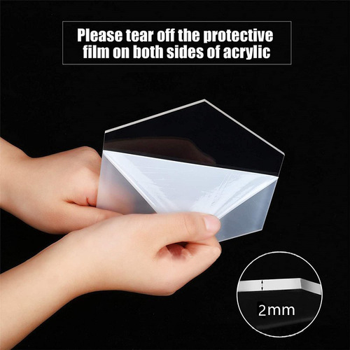 Acrylic board blank 2mm transparent light board DIY display project suitable for LED desk lamp base in any shape