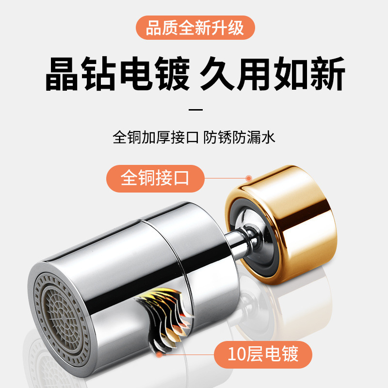 增压水龙头防溅水嘴头延伸器万向防溅头起泡器厨房洗菜盆花洒神器|undefined