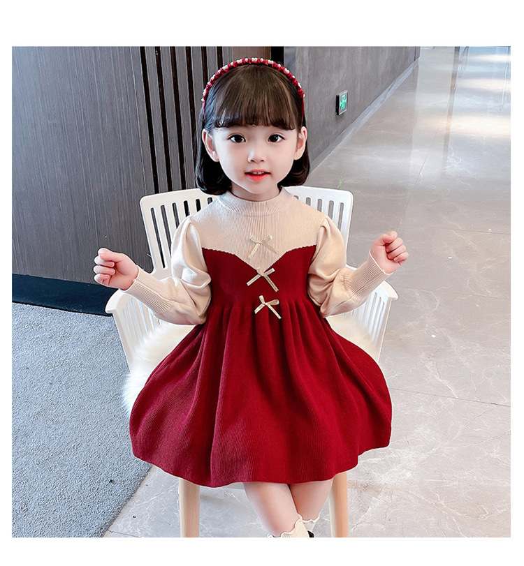 2024 Girls' New Dress Skirt Korean Edition Princess Artist Hat Knitted Thread Baby Children_voghion.com
