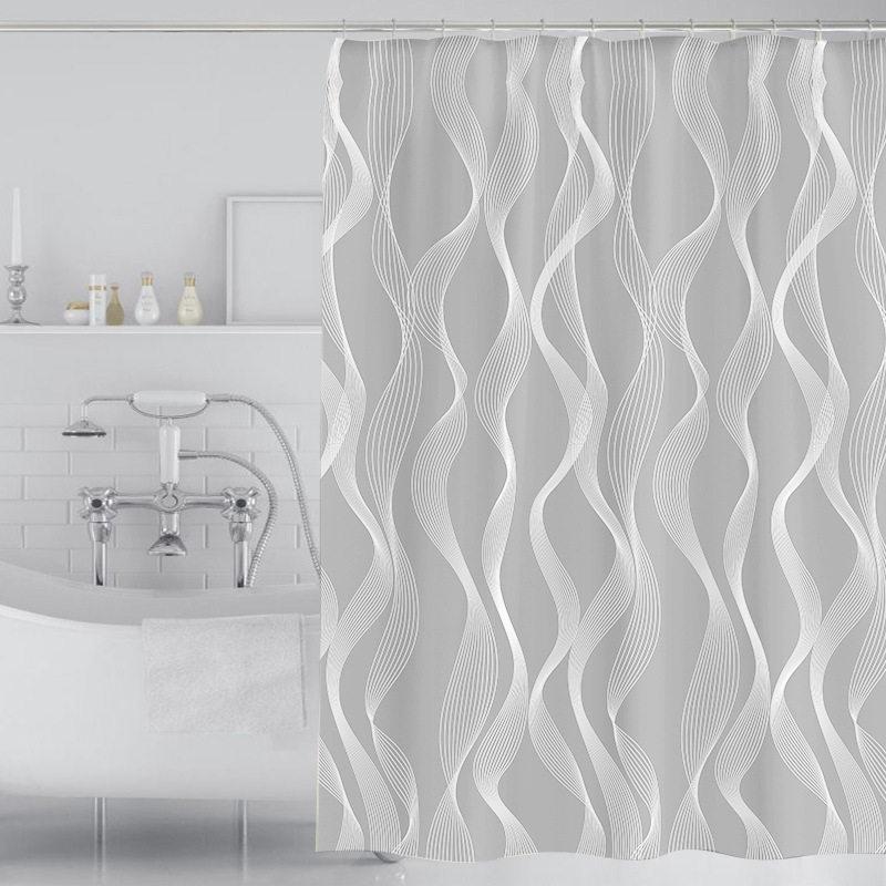 Thickened Polyester Waterproof Shower Curtain, Hotel Bathroom Water Barrier Curtain, Winter Household Shower Curtain, Machine Washable, Direct Supply from Manufacturer Thickened Polyester Waterproof Shower Curtain, Hotel Bathroom Water Barrier Curtain, Winter Household Shower Curtain, Machine Washable, Direct Supply from Manufacturer