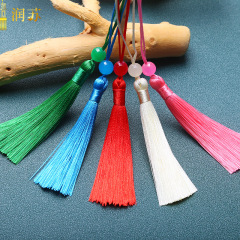 Runsu tassel string jade beads 7CM small tassel tassel bookmark small hanging tassel U disk sachet sachet pendant fan fan pendant