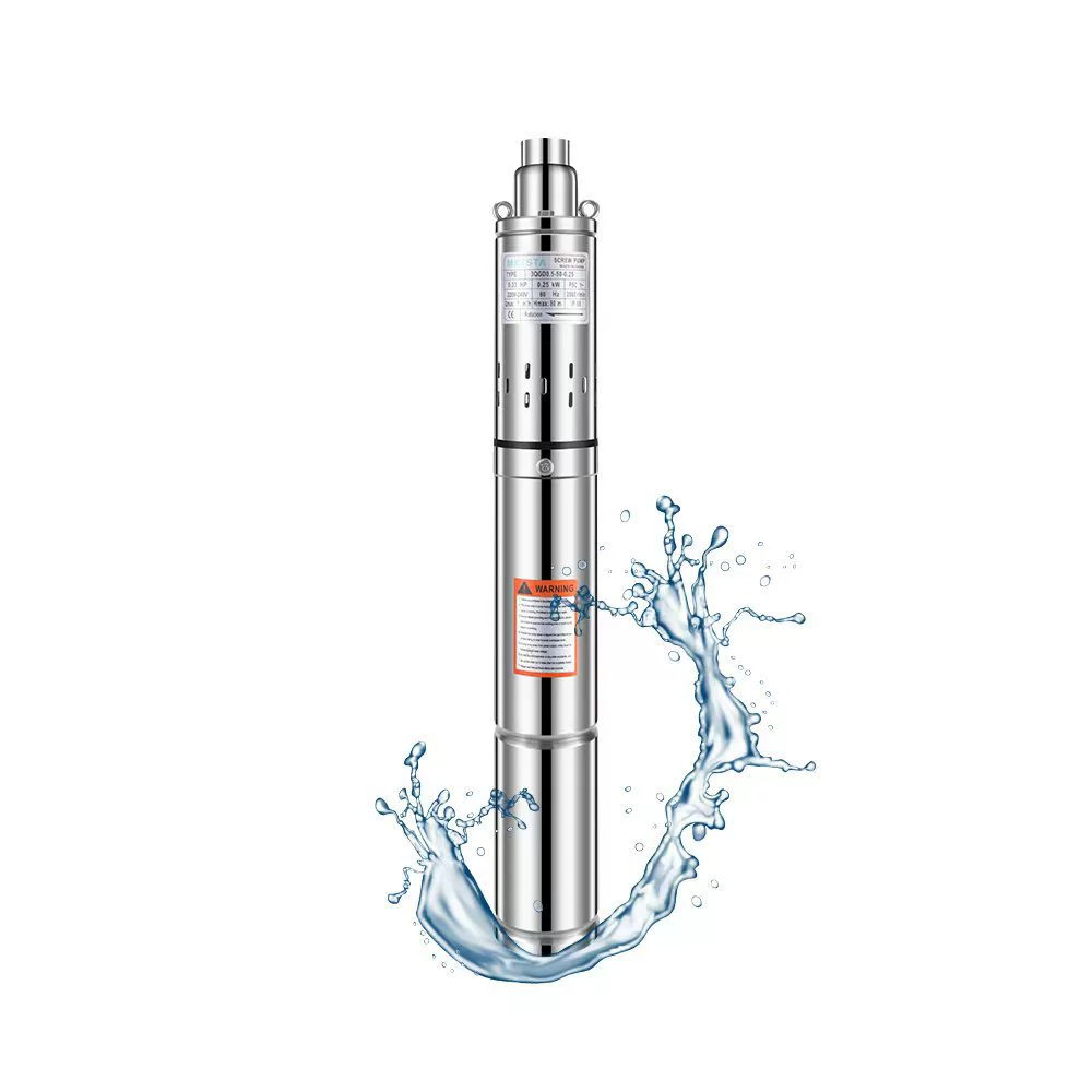 Трансграничный глубокая скважина погружной насос Вертикальный нержавеющая сталь небольшой насос 220v Электрический высоконапорный винтовой насос для скважины