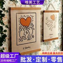 跨境磁铁磁吸挂画夹挂画卷轴画芯夹挂轴挂墙海报相框磁吸条批发