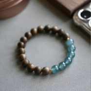 Blue bead agarwood splicing bracelet