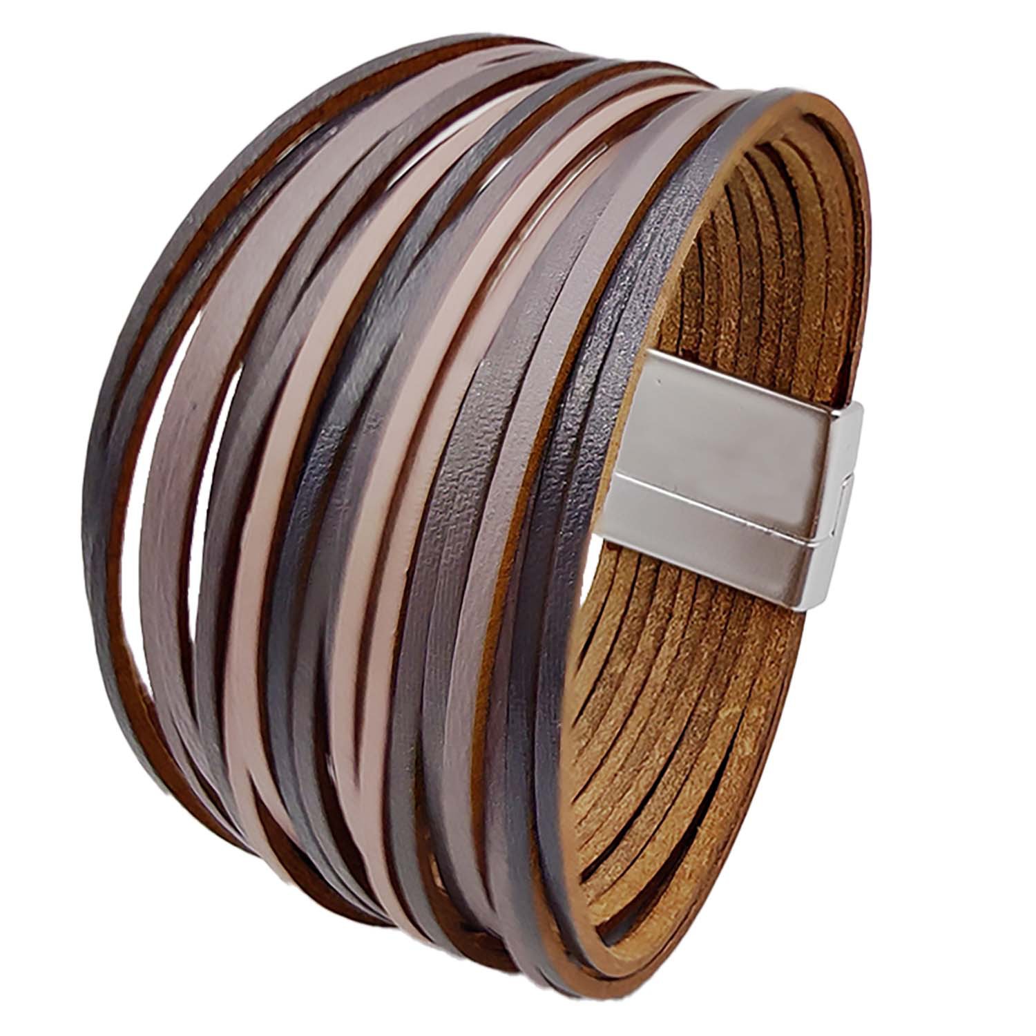Circle Pattern Simple Style Circle Pu Leather Layered Women's Bangle