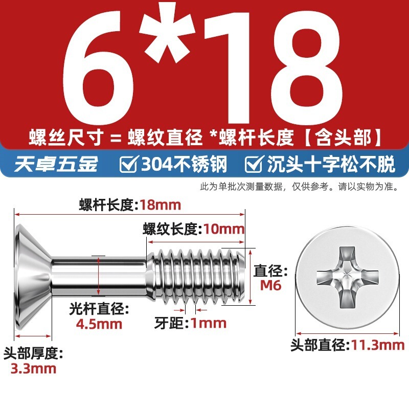 304 ステンレス鋼皿頭十字ネジ、平頭ネジ、半ネジ小ネジ M3M4M5M6|undefined
