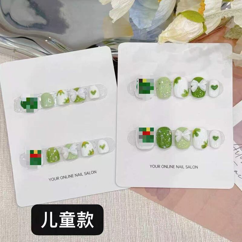 Green Little Frog Waterproof Safety Cartoon Nail Stickers for 1-3 Year Old Babies, Non-Damaging to Nails, Handmade Wearable Nails Wholesale Green Little Frog Waterproof Safety Cartoon Nail Stickers for 1-3 Year Old Babies, Non-Damaging to Nails, Handmade Wearable Nails Wholesale